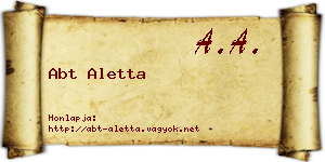Abt Aletta névjegykártya